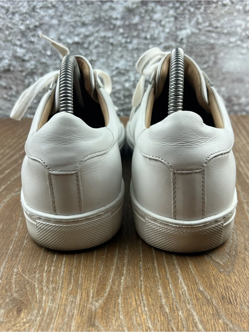 602 Suitsupply Minimalist White Leather Men’s Sneakers 9 US